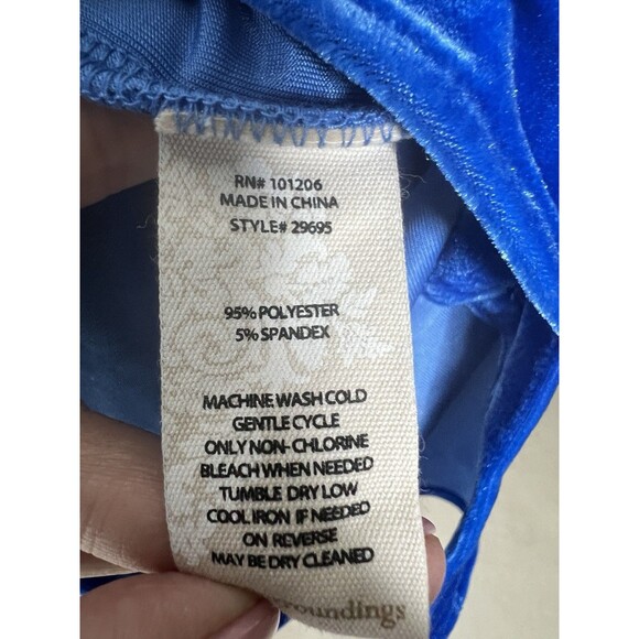 New Soft Surroundings Boyfriend Shirt Velvet Tunic 14-16 Large Cobalt Blue Boho - Picture 9 of 11